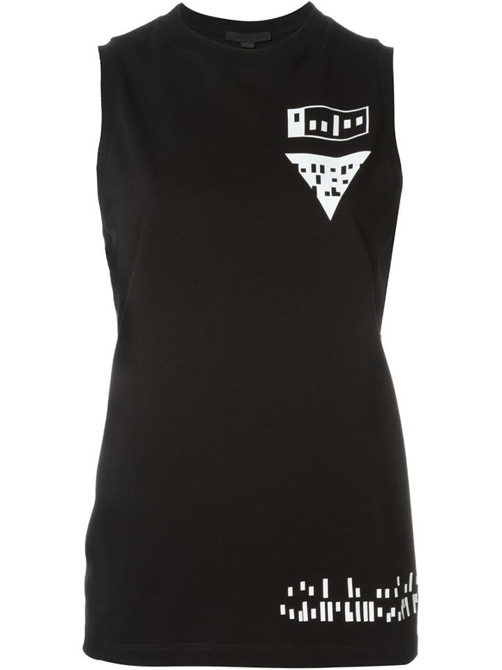 Alexander Wang Qr Code Print Tank Top, Women's, Size: M, Black, Cotton