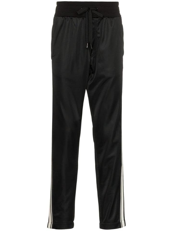 Dolce & Gabbana Logo Striped Track Pants - Black