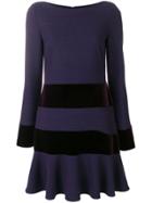 Talbot Runhof Striped Stretch Dress - Pink & Purple