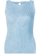 Ermanno Scervino Sequin Adorned Vest Top - Blue