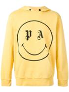 Palm Angels Emoji Print Hoodie, Men's, Size: Large, Yellow/orange, Cotton