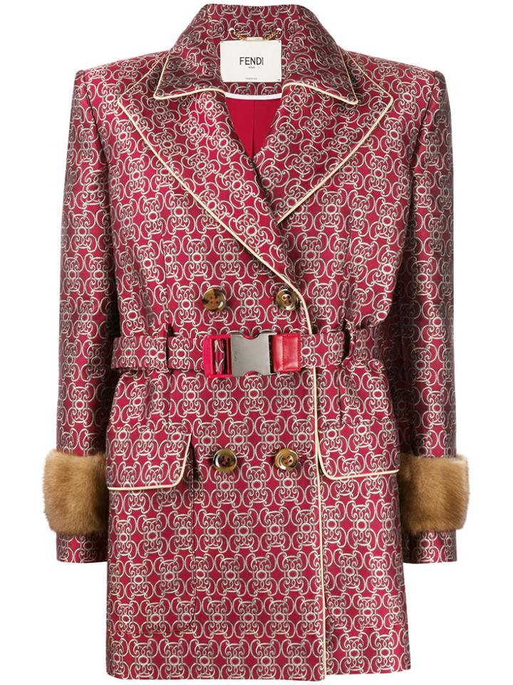 Fendi Fendi Ff8667a8eh F16wv Polyester/silk - Red