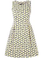 Love Moschino Daisy Print Dress, Women's, Size: 42, Blue, Cotton/spandex/elastane