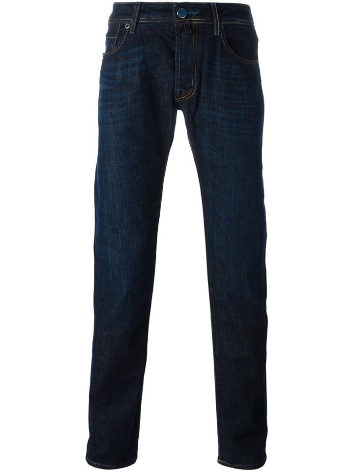 Jacob Cohen Straight Leg Jeans, Men's, Size: 42, Blue, Cotton/spandex/elastane