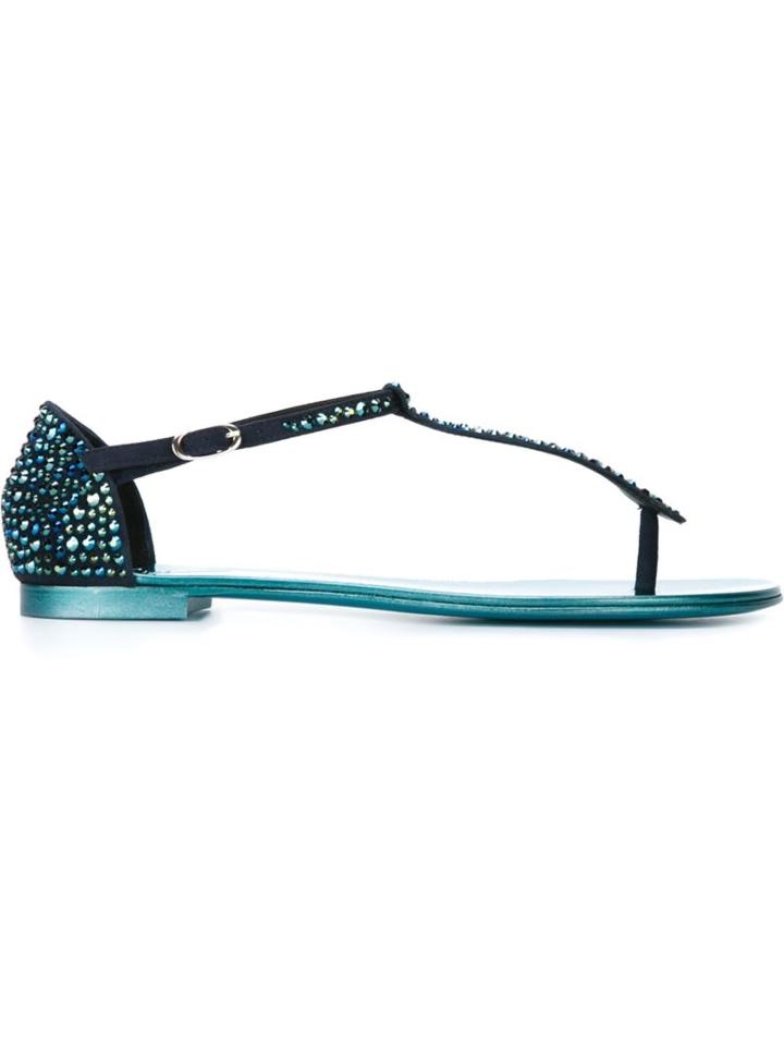 Giuseppe Zanotti Design Gaia Sandals, Women's, Size: 38.5, Blue, Leather/pvc