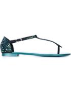 Giuseppe Zanotti Design Gaia Sandals, Women's, Size: 38.5, Blue, Leather/pvc