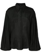 Khaite Bishop Sleeve Shirt - Black