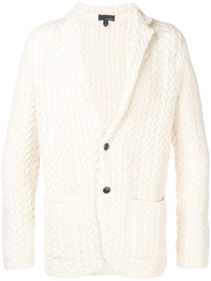 Lardini Cable-knitted Blazer - Neutrals