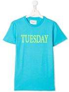 Alberta Ferretti Kids Teen Tuesday Print T-shirt - Blue