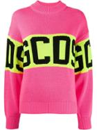 Gcds Logo Colour Block Sweater - Pink