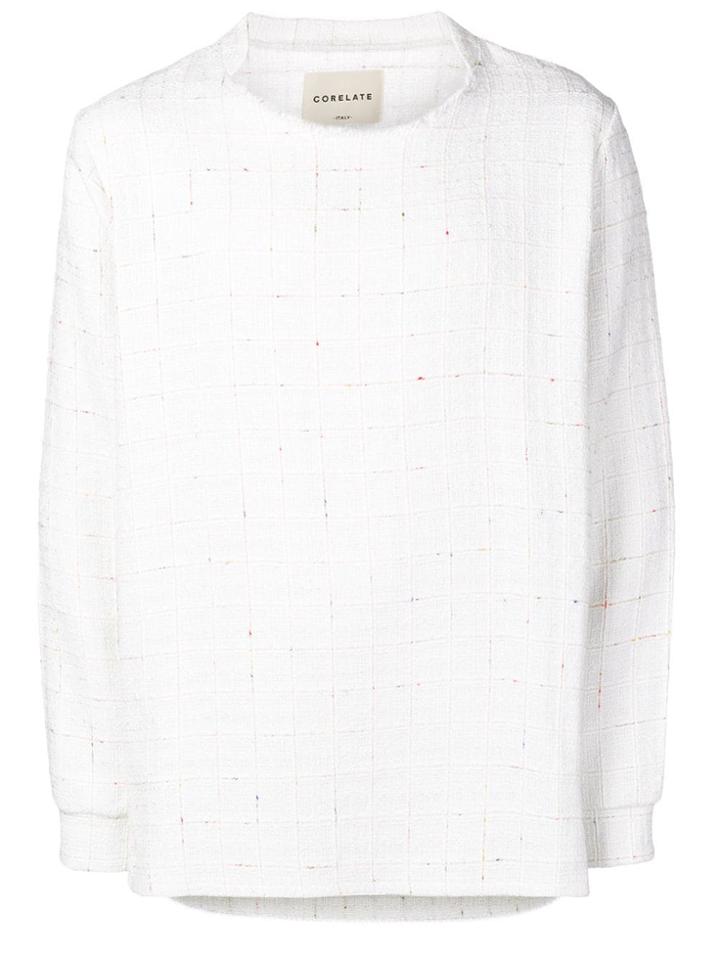 Corelate Woven Check Jumper - White