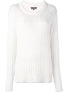 N.peal Oversize Box Cable Pullover - White