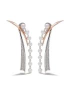 Tasaki 18kt White Gold Diamond Waterfall Earrings - White Gold/sakura