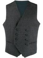 Tagliatore Houndstooth Double-breasted Waistcoat - Blue