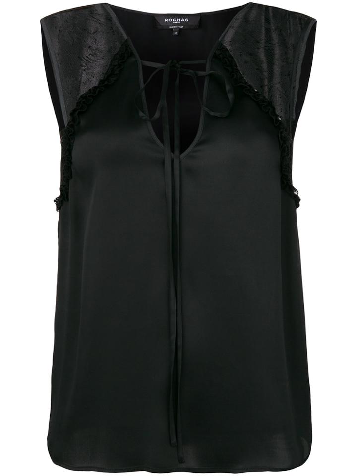 Rochas Lace Inserts Tank Top - Black