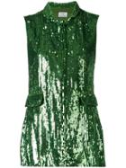 P.a.r.o.s.h. Embellished Draped Waistcoat - Green