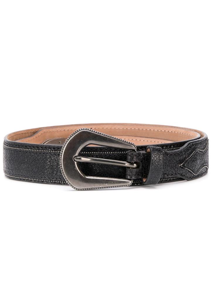 Brunello Cucinelli Oversized Buckle Belt - Black