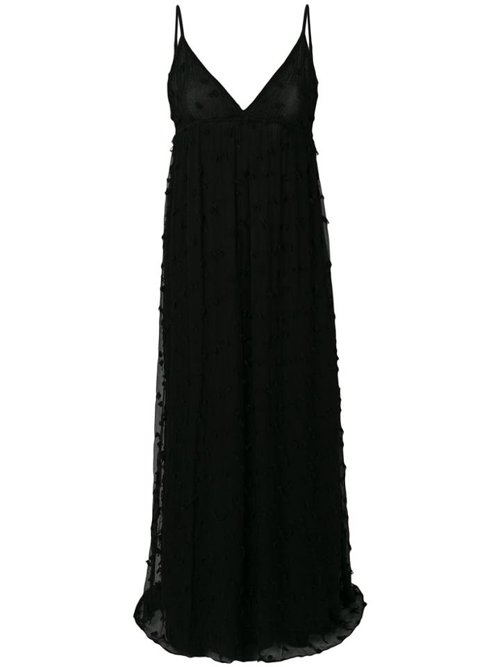 Pink Memories Long Spaghetti Strap Dress - Black