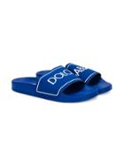 Dolce & Gabbana Kids Logo Print Pool Slides - Blue