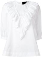 Simone Rocha - Ruffled Blouse - Women - Cotton - 8, White, Cotton