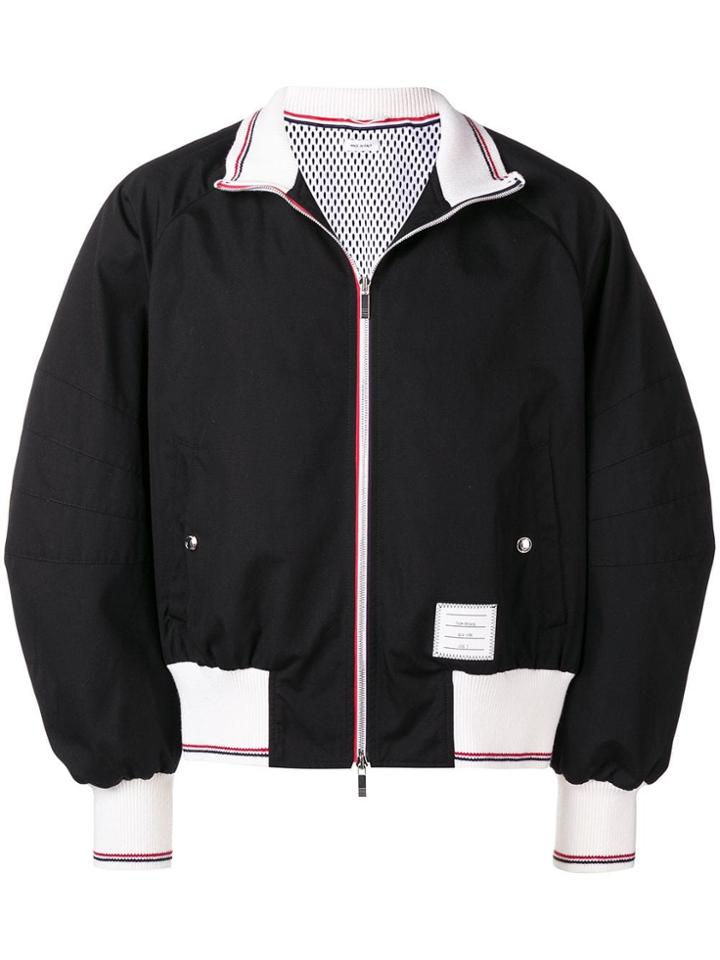 Thom Browne Oversized Sleeve Bomber Jacket - Black