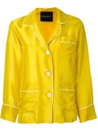 Erika Cavallini Hariti Trim Detail Loose Fit Button Down Shirt, Women's, Size: 40, Yellow/orange, Silk
