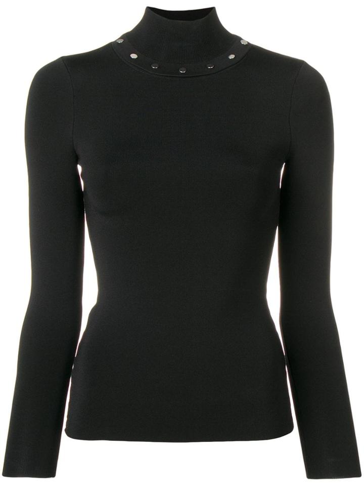 Alexander Wang Snap Turtleneck Top - Black