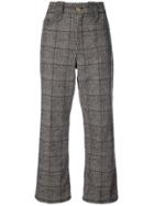 Jil Sander Cropped Flared Trousers - Grey