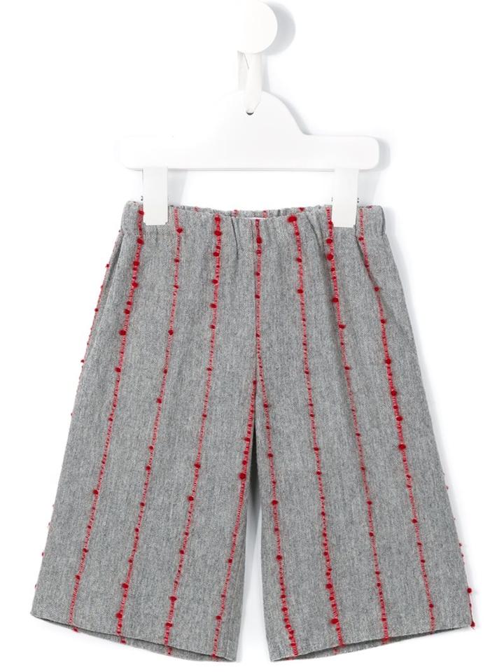 Il Gufo Stripe Detail Capri Trousers, Girl's, Size: 8 Yrs, Grey