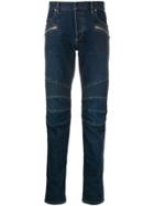 Balmain Padded Knee Slim-fit Jeans - Blue