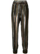 Haney Colette Striped Trousers, Women's, Size: 2, Black, Silk/polyester