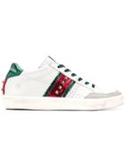 Leather Crown Low-top Stud Sneakers - White