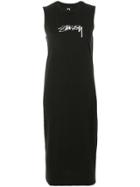 Stussy Logo Print Tank Dress - Black