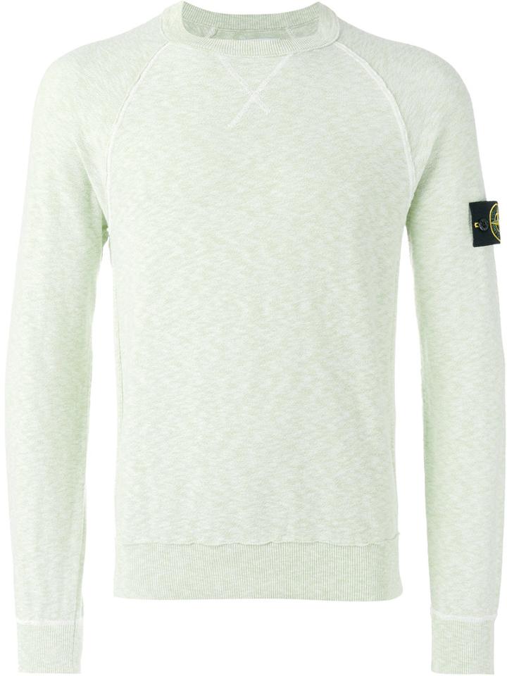 Stone Island Arm Patch Jumper, Men's, Size: Xxl, Green, Cotton/polyamide
