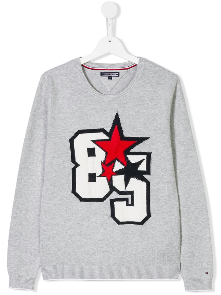 Tommy Hilfiger Junior Teen 85 Motif Jumper - Grey