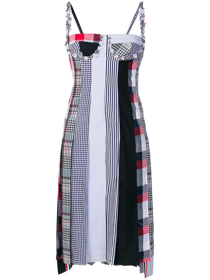 Thom Browne Contrast-panel Dress - Blue