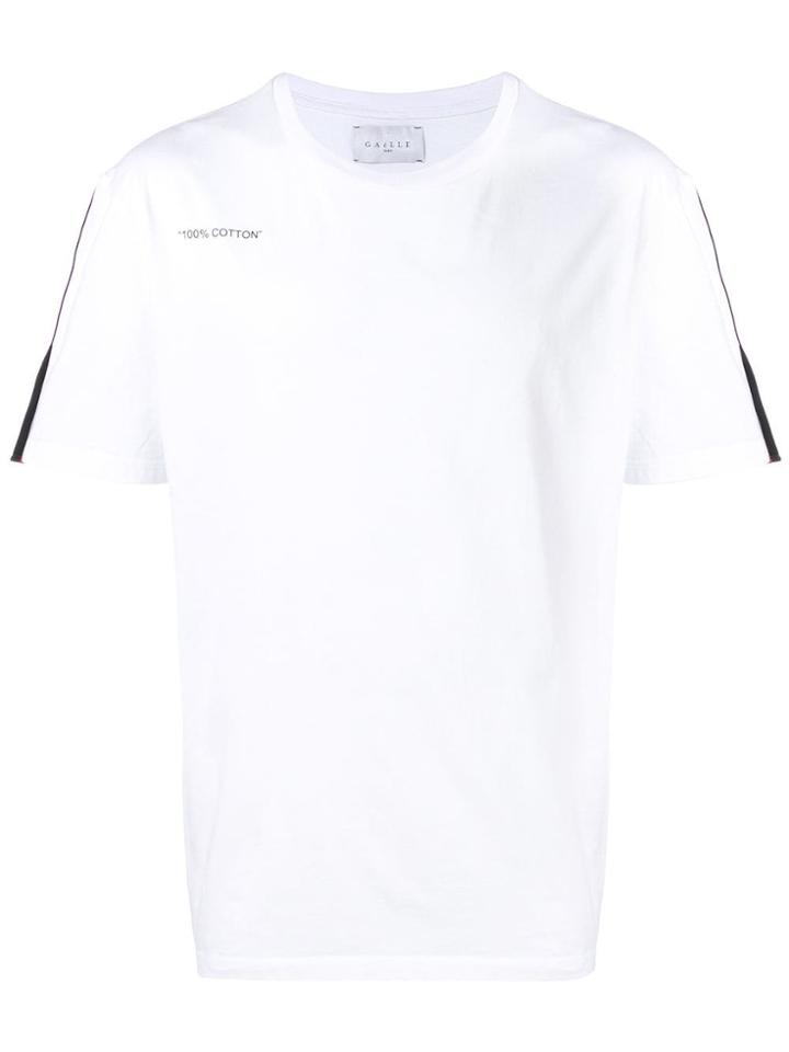 Gaelle Bonheur Crewneck Stripe Sleeve T-shirt - White