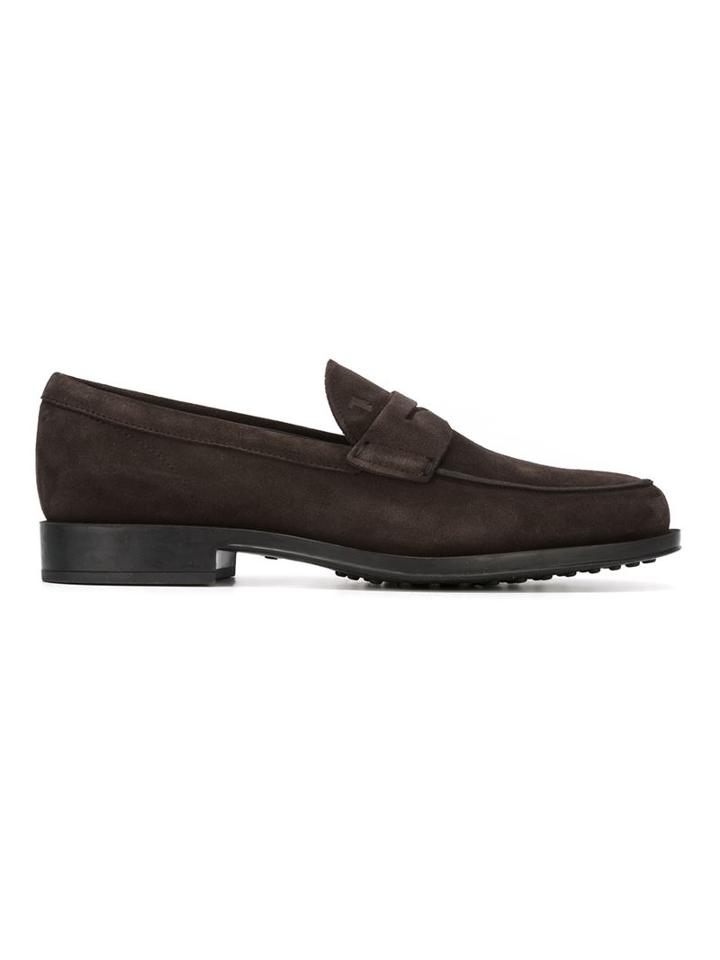 Tod S Penny Loafers, Men's, Size: 8, Brown, Suede/rubber