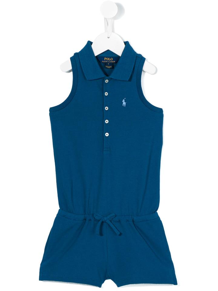 Ralph Lauren Kids - Logo Playsuit - Kids - Cotton/spandex/elastane - 12 Yrs, Blue