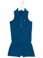 Ralph Lauren Kids - Logo Playsuit - Kids - Cotton/spandex/elastane - 12 Yrs, Blue