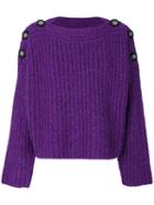 Isabel Marant - Buttons Knit Jumper - Women - Polyester/wool/alpaca - 36, Pink/purple, Polyester/wool/alpaca
