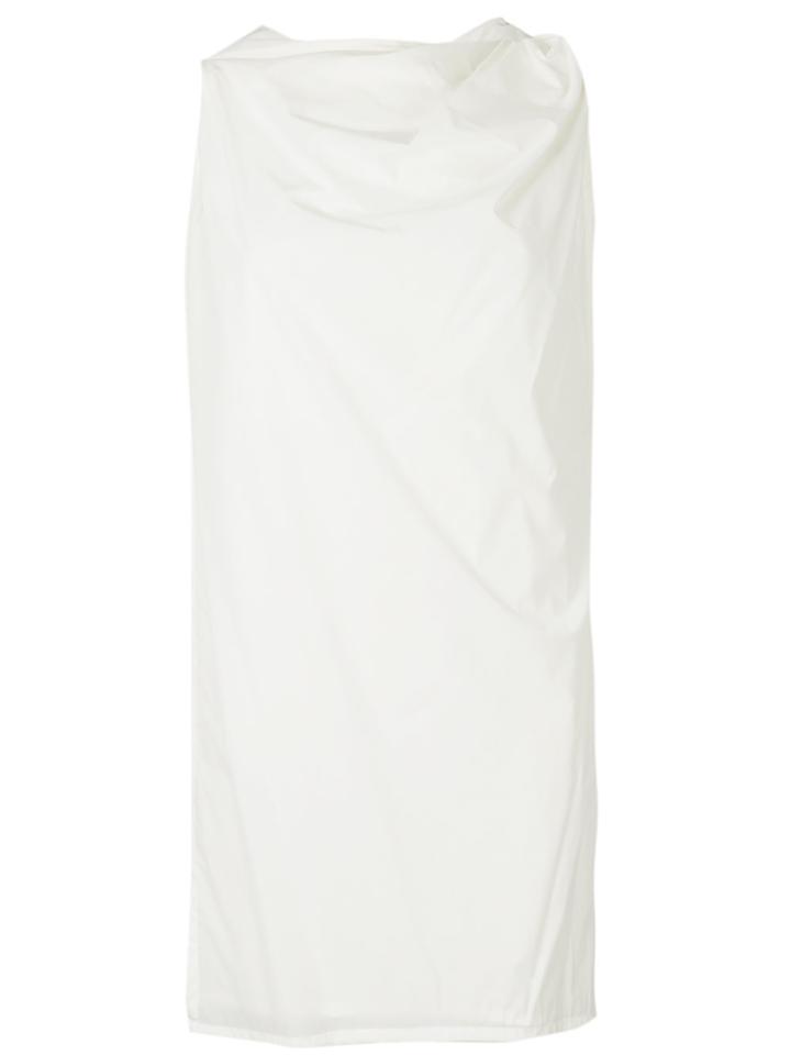 Rick Owens Gathered Neck Shift Dress - White