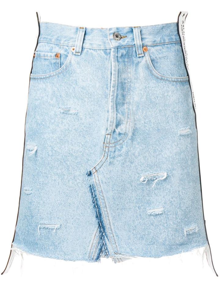 Forte Dei Marmi Couture Distressed Denim Skirt - Blue