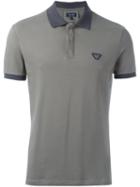 Armani Jeans Logo Patch Polo Shirt, Men's, Size: Small, Grey, Cotton/spandex/elastane
