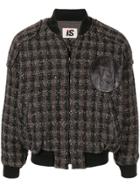 Issey Miyake Pre-owned 1980's Woven Checked Bomber Jacket - Black