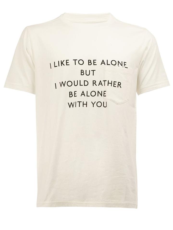 The Soloist Printed T-shirt, Men's, Size: 50, White, Cotton