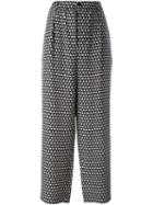 Marni Printed Wide Leg Trousers, Women's, Size: 38, Black, Silk