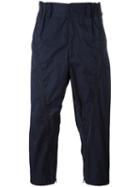 Issey Miyake Men Drop-crotch Trousers, Size: 3, Blue, Polyester/cotton