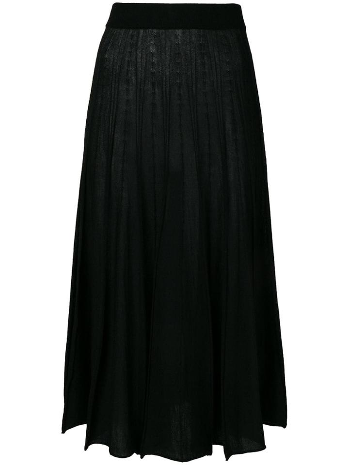 Sottomettimi Pleated Midi Skirt - Black