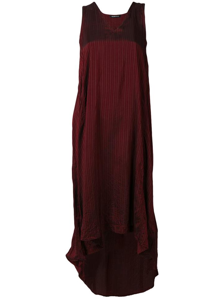 Rundholz Striped Asymmetric Midi Dress - Red